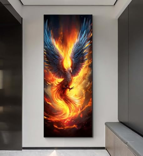 Diamond Painting Phönix Flamme Diamond Painting Erwachsene, 5D Diamant Painting Bilder Crystal Embroidery,Daiments Painting Basteln Erwachsene,DIY Diamant Painting Artdot für Wand Décor 65x135 cm q129 von Xaafeze