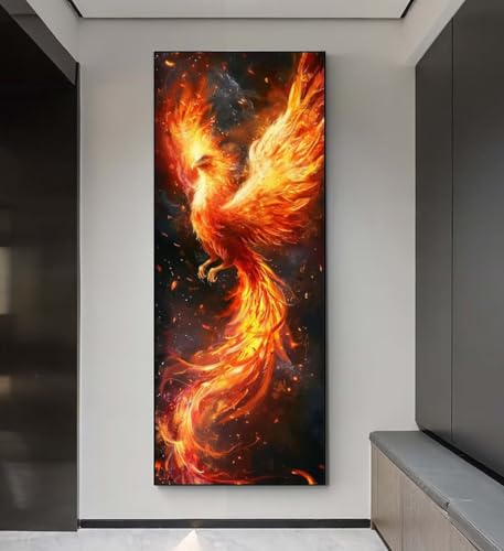 Diamond Painting Phoenix Vogel Diamond Painting Erwachsene, 5D Diamant Painting Bilder Crystal Embroidery,Daiments Painting Basteln Erwachsene,DIY Diamant Painting Artdot für Wand Décor 55x115 cm q121 von Xaafeze