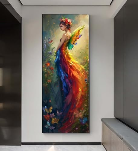 Diamond Painting Schmetterling Mädchen Diamond Painting Erwachsene, 5D Diamant Painting Bilder Embroidery, Daiments Painting Basteln Erwachsene, Diamant Painting Artdot, Wand Décor 85x175 cm q146 von Xaafeze