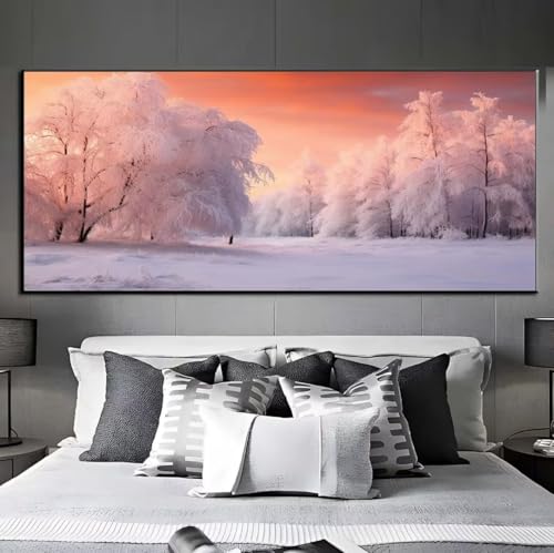 Diamond Painting Schnee Bäume Diamond Painting Erwachsene, 5D Diamant Painting Bilder Crystal Embroidery, Daiments Painting Basteln Erwachsene,DIY Diamant Painting Artdot für Wand Décor 75x155 cm q385 von Xaafeze