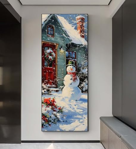 Diamond Painting Schneemann Winter Diamond Painting Erwachsene, 5D Diamant Painting Bilder Crystal Embroidery,Daiments Painting Basteln Erwachsene,Diamant Painting Artdot für Wand Décor 55x115 cm q168 von Xaafeze