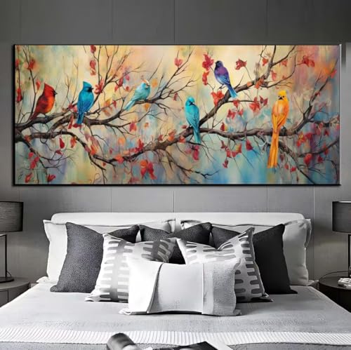 Diamond Painting Vögel Bäume Diamond Painting Erwachsene, 5D Diamant Painting Bilder Crystal Embroidery, Daiments Painting Basteln Erwachsene, DIY Diamant Painting Artdot für Wand Décor 65x135 cm q468 von Xaafeze