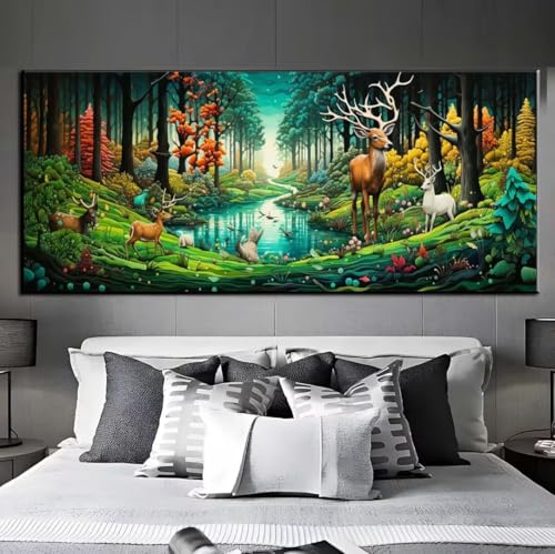 Diamond Painting Waldtiere Diamond Painting Erwachsene, 5D Diamant Painting Bilder Crystal Embroidery, Daiments Painting Basteln Erwachsene, DIY Diamant Painting Artdot für Wand Décor 45x95 cm q487 von Xaafeze