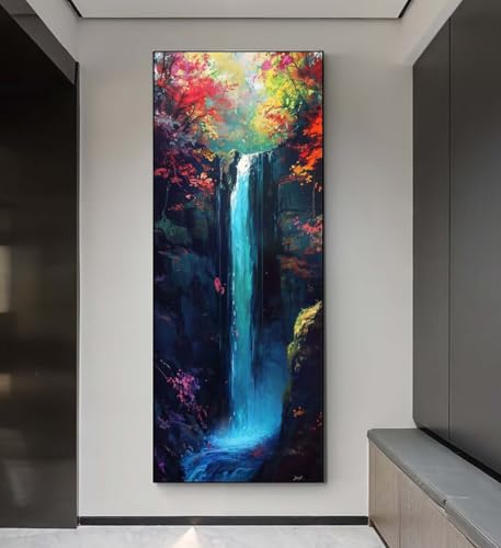 Diamond Painting Wasserfall Landschaft Diamond Painting Erwachsene, 5D Diamant Painting Bilder Embroidery, Daiments Painting Basteln Erwachsene, Diamant Painting Artdot, Wand Décor 85x175 cm q135 von Xaafeze
