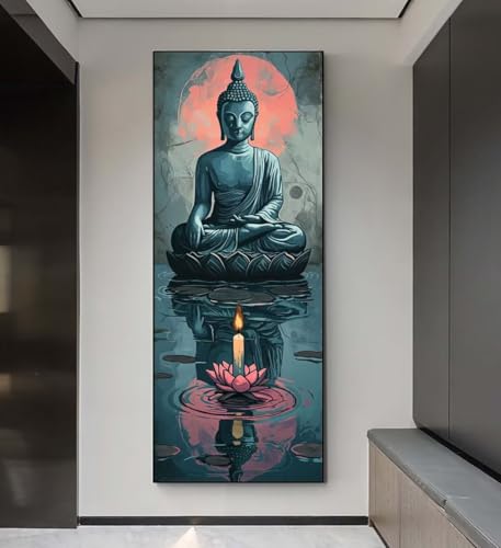 Diamond Painting Zen Lotus Diamond Painting Erwachsene, 5D Diamant Painting Bilder Crystal Embroidery, Daiments Painting Basteln Erwachsene, DIY Diamant Painting Artdot für Wand Décor 25x55 cm q145 von Xaafeze