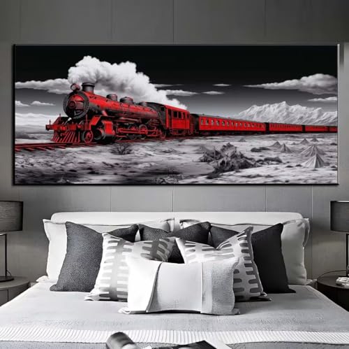 Diamond Painting Zug Schnee Diamond Painting Erwachsene, 5D Diamant Painting Bilder Crystal Embroidery, Daiments Painting Basteln Erwachsene, DIY Diamant Painting Artdot für Wand Décor 85x255 cm q475 von Xaafeze