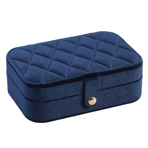 Xafrstyu Schmuckkasten, Schmuckkästchen Klein Reise für Damen Mädchen, Schmuckschatulle, Schmuck-Organizer, Schmuckbox, Jewelry Box, Schmuckaufbewahrung, für Ohrringe, Ringe, Halsketten (Blau) von Xafrstyu