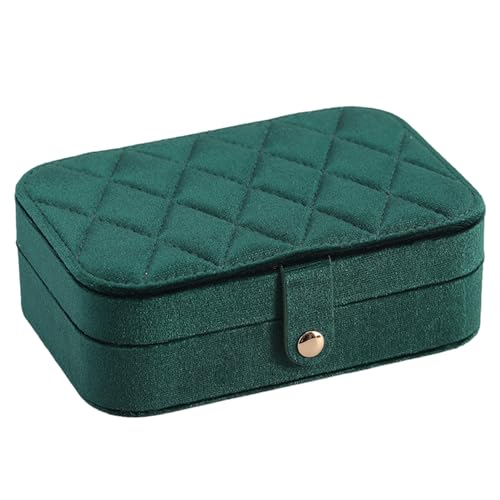 Xafrstyu Schmuckkasten, Schmuckkästchen Klein Reise für Damen Mädchen, Schmuckschatulle, Schmuck-Organizer, Schmuckbox, Jewelry Box, Schmuckaufbewahrung, für Ohrringe, Ringe, Halsketten (Grün) von Xafrstyu