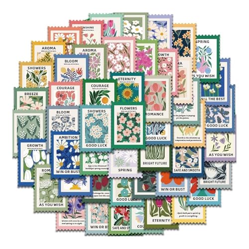 50 Stück Blumenstempel Kunst INS Stil Aufkleber Graffiti Laptop Gepäck Skateboard Dekorative Telefon Skateboard Wasserfest Aufkleber von Xailry