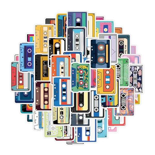 50 Stück Cartoon-Musik-Klebeband-Aufkleber, DIY-Aufkleber, Scrapbooking, Handy, Gepäck, Skateboard, wasserdicht, Graffiti-Aufkleber von Xailry
