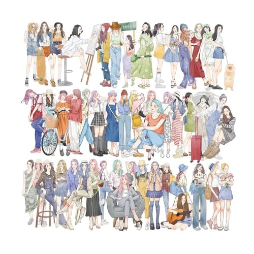 50 Stück Kawaii Fashion Girl Ästhetische Aufkleber Abziehbilder Kinder Spielzeug DIY Scrapbook Laptop Koffer Telefon Tagebuch Dekoration Aufkleber 50 Stück Kawaii Fashion Girl Ästhetische Aufkleber Abziehbilder Kinder Spielzeug DIY Scrapbook Laptop Koffer Telefon Tagebuch Dekoration Aufkleber von Xailry