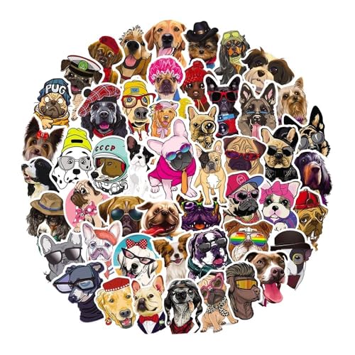 50 Stück niedliche Hunde-Tier-Cartoon-Aufkleber für Kinder, Spielzeug, Scrapbook, Laptop, Tagebuch, Telefon, Auto, Gepäck, Schreibwaren, Graffiti-Aufkleber von Xailry