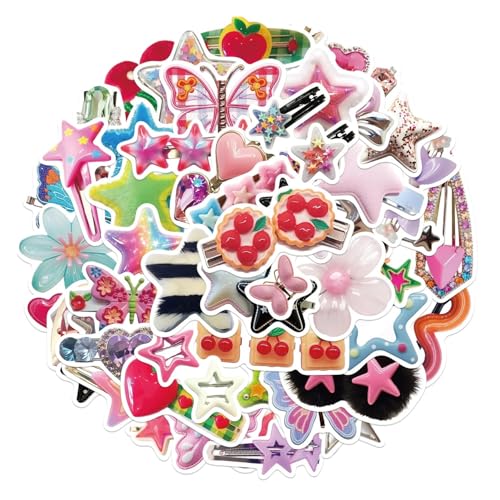 50 Stück niedliche Y2K Stern-Haarspangen, Aufkleber, DIY-Aufkleber, Scrapbooking, Handy, Gepäck, Skateboard, wasserdichte Aufkleber von Xailry