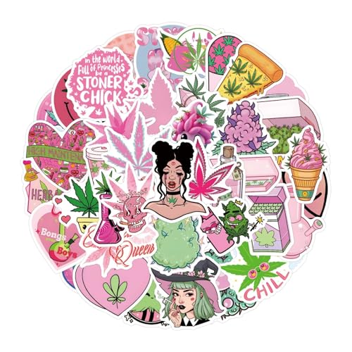 50 x rosa Unkraut-Sammlungs-Aufkleber, Unkrautblätter, DIY-Aufkleber, Scrapbooking, Handy, Gepäck, Skateboard, wasserdichte Aufkleber 50 x rosa Unkraut-Sammlungs-Aufkleber, Unkrautblätter, DIY-Aufkleber, Scrapbooking, Handy, Gepäck, Skateboard, wasserdichte Aufkleber von Xailry