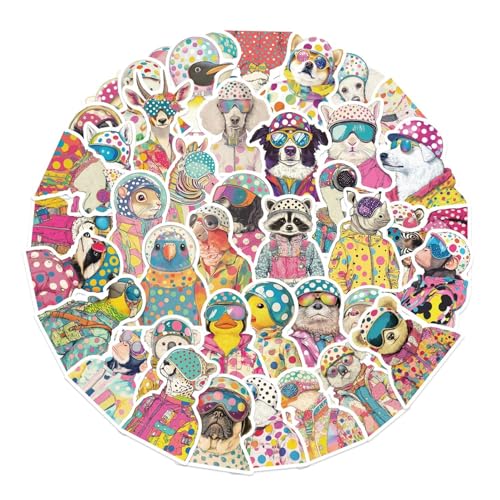 Bunte psychedelische Tieraufkleber, Pop-Art-Tieraufkleber, Scrapbooking, Handy, Gepäck, Skateboard, wasserdicht, 50 Stück Bunte psychedelische Tieraufkleber, Pop-Art-Tieraufkleber, Scrapbooking, Handy, Gepäck, Skateboard, wasserdicht, 50 Stück von Xailry