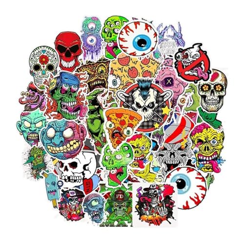 Terror-Serie, Totenkopf-Graffiti-Aufkleber, für Gitarre, Laptop, Skateboard, Gepäck, Handy, Fahrrad, wasserdicht, cooles Kinderspielzeug, 50 Stück Terror-Serie, Totenkopf-Graffiti-Aufkleber, für Gitarre, Laptop, Skateboard, Gepäck, Handy, Fahrrad, wasserdicht, cooles Kinderspielzeug, 50 Stück von Xailry