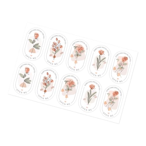 100 Pcs Blütenversiegelungsaufkleber Für Hochzeitsbabys Rechteckige Verpackungsetikett Die Verpackung Des Verpackungsverpackungsaufklebers Versiegelung von Xanorrg