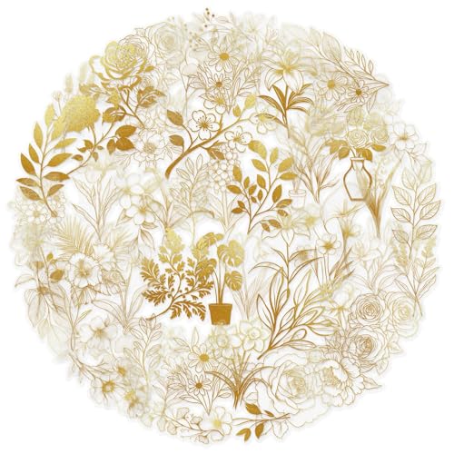 50 Blätter Ästhetischer Aufkleber Blumenstätte Sammelalbum Belohnung Golden Plant Decorative Dekorative 50 Blätter Ästhetischer Aufkleber Blumenstätte Sammelalbum Belohnung Golden Plant Decorative Dekorative von Xanorrg