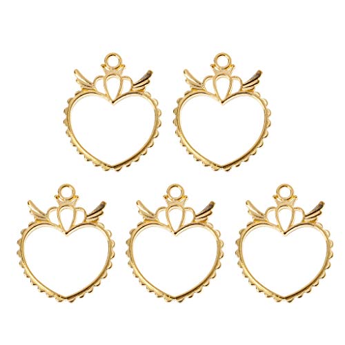 Hohlflügel Herz UV Rahmen Anhänger UV Harz Offener Rückenrahmen Mit Schleife Für Bastelarmbandschmuck Machen Harzanhänger Für Schmuckzuarbeiten von Xanorrg