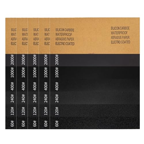 Multiple Körnern 60-2000 Wasserdichtes Schleifpapier Verlängerte Haltbarkeitsschleifpapier Für Schmuck Metallholz Finishing Projekt Wasserdichtes Schleifbleche von Xanorrg