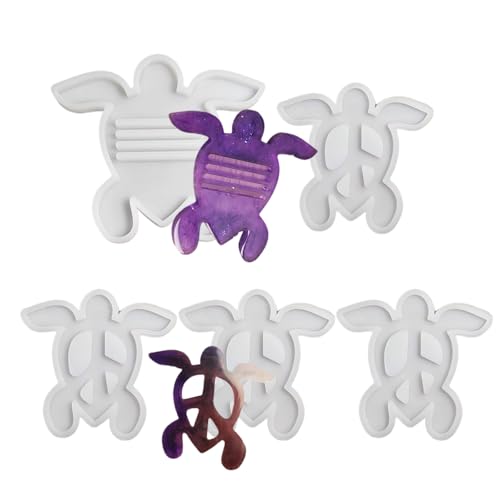 Schildkrötenförmige Untersetzer Tablett Silikonformen Epoxidharzform Set Für Stilvolle Hausdekoration Handgefertigte Tassenmattenform Silikonharzformen von Xanorrg