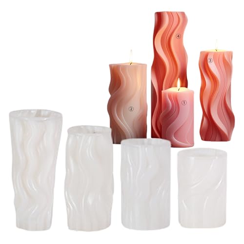 Silikonformen Zylindrische Kerzenformen Handgefertigte Verzierungen Epoxidharz Pflaster Für Die Herstellung Von Welligen Zylindrischen Schimmelpilzen Handgefertigte Silikonschmuckpflastern von Xanorrg