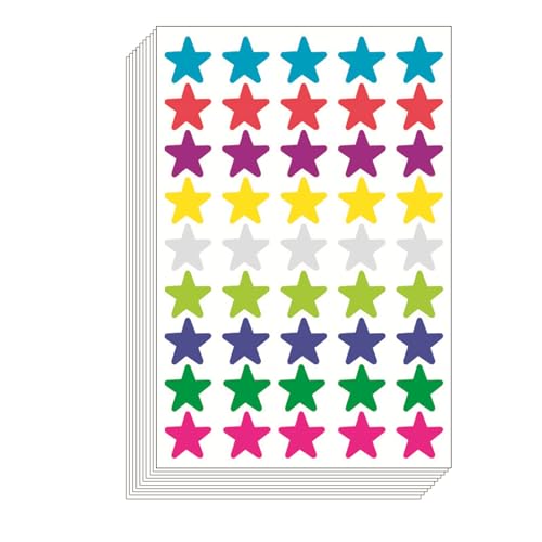 Xanorrg 10pcs Papier Kinder Spielzeugaufkleber Fünf Punkte Star Sticker School Teachers Rewards Aufkleber Farbenfrohe Sternaufkleber von Xanorrg