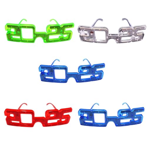 Xanorrg 2025 LED Abschluss Brillen 3 LED LEG Brille 2025 Neujahrsparty Brille Kunststoff Blinkende Nachtleben Unterhaltung von Xanorrg