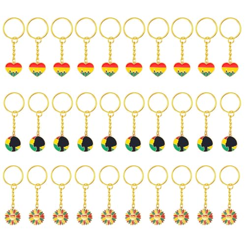 Xanorrg 30pcs Schwarze Geschichte Feier Bulk Schlüsselschüsse Metall Kulturerbe Erbe Geschenk Kulturereignis Party Liefert Dekorationen Afroamerikaner Day Schlüsselanhänger von Xanorrg