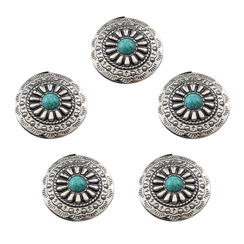 Xanorrg 5 PCs Leder Dekorativen Imitation Türkis Knöpfe Blumenkleidung Knöpfe Für Schmuck Erstellen Dekoration Xanorrg 5 PCs Leder Dekorativen Imitation Türkis Knöpfe Blumenkleidung Knöpfe Für Schmuck Erstellen Dekoration von Xanorrg