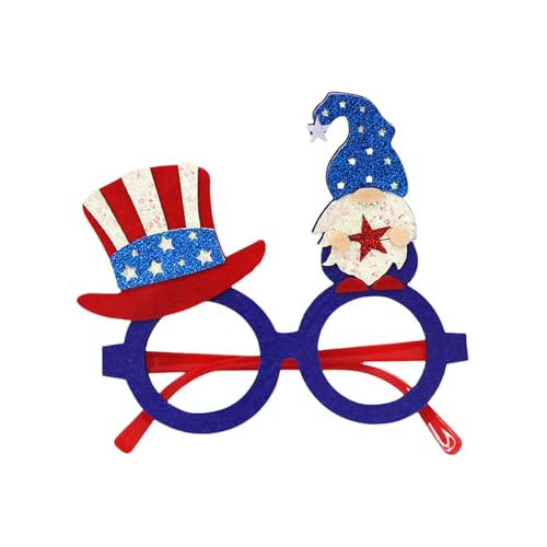 Xanorrg Independence Day Brille Mit Rot Blau Und Weißer Farbflagge Drucke Für Den 4. Juli Feierlichkeiten Flaggenfarbe Brille von Xanorrg