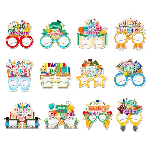 Xanorrg Set Von 12 Lehrer Wertschätzungspapier Brillen Lustige Augenblätter Für Spaß Und Festival Photo Booth Dekorationen Partyzubehör Xanorrg Set Von 12 Lehrer Wertschätzungspapier Brillen Lustige Augenblätter Für Spaß Und Festival Photo Booth Dekorationen Partyzubehör von Xanorrg