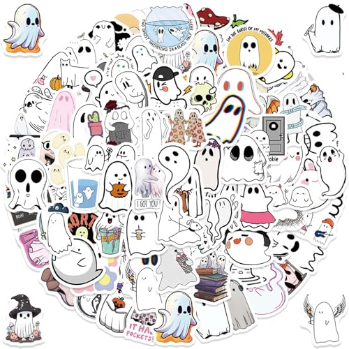 Xanthelle Halloween Sticker Set, 100 Süße Weiße Geisteraufkleber für Kinder, Kawaii Halloween Aufkleber als Deko für Fenster, Gespenster Sticker zum Basteln Xanthelle Halloween Sticker Set, 100 Süße Weiße Geisteraufkleber für Kinder, Kawaii Halloween Aufkleber als Deko für Fenster, Gespenster Sticker zum Basteln von Xanthelle