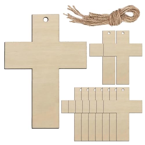 Holzkreuze zum Basteln, Verzierung, Holzkreuz, unlackiert, blanko, unlackierte Holztafeln, unlackierte kreuzförmige Holzstücke für Kunst, Handwerk, Projekt-Dekoration von Xasbseulk
