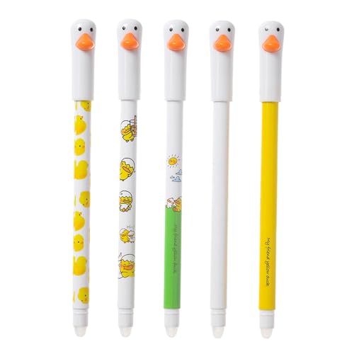 Radierbarer Stift - 0,5 mm Entenform Radierbarer Kugelschreiber | 5 Stück Niedlich Glatt Gelschreiber Radierbar | PP Einziehbare Gelschreiber Zum Schreiben, Für Den Arbeitsplatz, Für Die Schule, Zum T Radierbarer Stift - 0,5 mm Entenform Radierbarer Kugelschreiber | 5 Stück Niedlich Glatt Gelschreiber Radierbar | PP Einziehbare Gelschreiber Zum Schreiben, Für Den Arbeitsplatz, Für Die Schule, Zum T von Xasbseulk