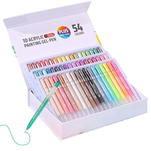 Xasbseulk 3D-Acrylgelstifte, Scrapbook-Marker, 1 mm Spitze, Glitzer, 3D-Malmarker für Entspannung, Malerei, Kunst, Handwerk, Stoff, Holz, Glas, Scrapbook, Schulprojekte Xasbseulk 3D-Acrylgelstifte, Scrapbook-Marker, 1 mm Spitze, Glitzer, 3D-Malmarker für Entspannung, Malerei, Kunst, Handwerk, Stoff, Holz, Glas, Scrapbook, Schulprojekte von Xasbseulk