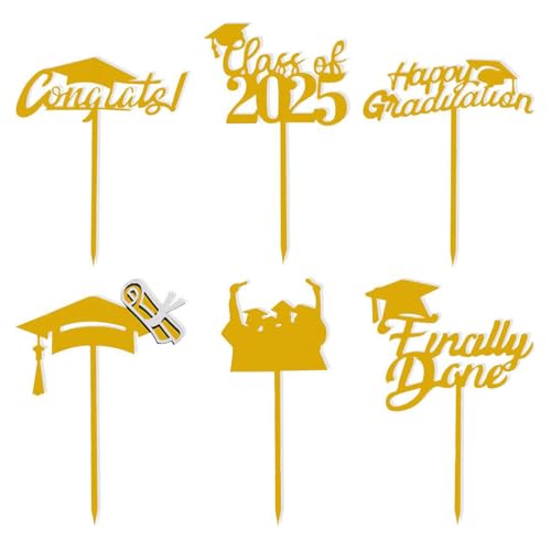 Xasbseulk Abschluss Cupcake Toppers | Set Von Sechs Stück Aus Acryl Für Festliche Dessert Dekoration | Bruchsicher Und Für Party Verschönerung Xasbseulk Abschluss Cupcake Toppers | Set Von Sechs Stück Aus Acryl Für Festliche Dessert Dekoration | Bruchsicher Und Für Party Verschönerung von Xasbseulk