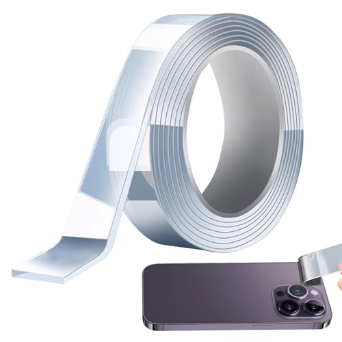Xasbseulk Doppelseitiges Klebeband - wasserdichtes Klebeband | Nanotechnologie transparentes Sticky Roll Tape | Kleber Tack Gel Putty Kleber für Poster, Foto, Spiegel, Teppich von Xasbseulk