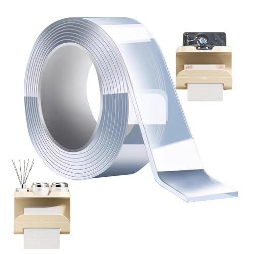Xasbseulk Doppelseitiges Klebeband - wasserdichtes Klebeband | Nanotechnologie transparentes Sticky Roll Tape | Kleber Tack Gel Putty Kleber für Poster, Foto, Spiegel, Teppich von Xasbseulk