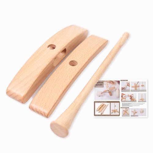 Xasbseulk Holzspindeln - Weben Spinner- - Leichte türkische Holzspindel zum Häkeln, Weben, Wolle, Garn, Bastelprojekte von Xasbseulk
