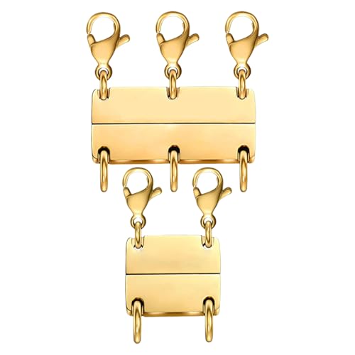 Xasbseulk Schichtverschlüsse für Halsketten, Magnettrenner für Halsketten mit Schichtung | 2 Stück magnetische Verschlüsse für stapelbare Ketten Männer Frauen Armband von Xasbseulk