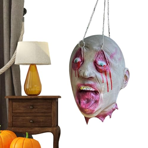 Xasbseulk Spukhaus Deko,Kopf Requisite Halloween - Für Gartenpartys Escape Room Fotohintergrund Darstellung von Xasbseulk