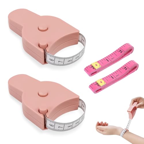 4 Stück Körpermaßband, Taillenmaßbänder, 150 cm, selbststraffendes Körperfett-Maßband-Set mit Druckknopf-Verriegelung für Schneider, Nähen, Fitness, genaue Körpermessungen, Rosa 4 Stück Körpermaßband, Taillenmaßbänder, 150 cm, selbststraffendes Körperfett-Maßband-Set mit Druckknopf-Verriegelung für Schneider, Nähen, Fitness, genaue Körpermessungen, Rosa von Xatgiouy