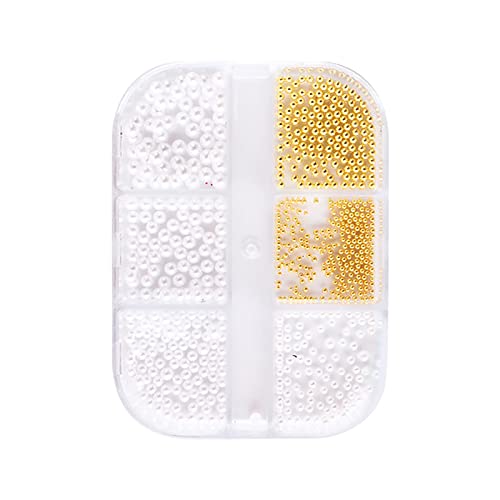 Nagel-Schmucksteine, Nagelperlen-Set, weißer Strass, halbrund, weiße, beigefarbene Perle, für Zuhause, DIY, Nagelkunst, Nagelkunst, Nagelkunst-Werkzeuge (A, Einheitsgröße) von Xbemkste