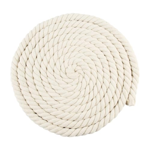 Xbessc 20mm 5m Beige Baumwollseil Dickes Seil Kordelband Makramee Garn Baumwollschnur Deko Kordel Baumwollkordel Tau Seil für Dekoration DIY Bastelarbeiten Handwerk Gartenarbeit Geschenke Verpackung von Xbessc