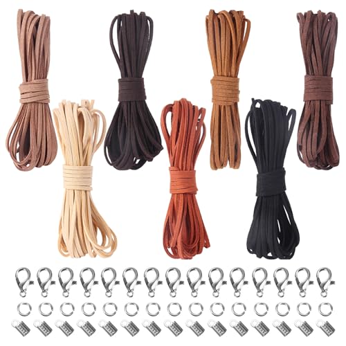 Xbessc 7 Farben 5m x 3mm Lederschnur Lederband mit Verschluss Lederbänder für Ketten Faux Wildleder Schnur Lederschnüre Leder Schnur Faux Faden für DIY Armband Halskette Schmuck Handwerk Geschenke Xbessc 7 Farben 5m x 3mm Lederschnur Lederband mit Verschluss Lederbänder für Ketten Faux Wildleder Schnur Lederschnüre Leder Schnur Faux Faden für DIY Armband Halskette Schmuck Handwerk Geschenke von Xbessc