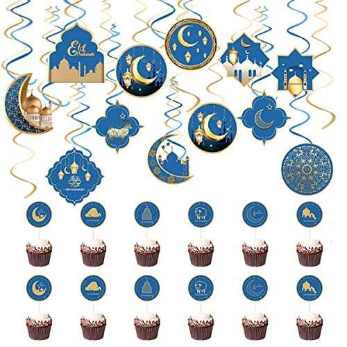 Xbsduih Eid Ramadan Dekoration Thema Spiral Anhänger Mond Dekoration Partyzubehör für Ramadan Xbsduih Eid Ramadan Dekoration Thema Spiral Anhänger Mond Dekoration Partyzubehör für Ramadan von Xbsduih