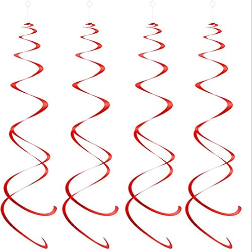 Xbsduih Hängende Strudeldekorationen Partydeckendekorationen Partydekoration Geburtstagsdekoration PVC-Spiralanhänger (Rot) von Xbsduih