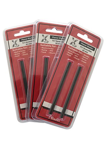 6 Stück 82 mm Hartmetall HM Wendehobelmesser kompatibel mit Makita, Black & Decker, Bosch, DeWalt, Trend, Elu Hobel 6 Stück 82 mm Hartmetall HM Wendehobelmesser kompatibel mit Makita, Black & Decker, Bosch, DeWalt, Trend, Elu Hobel von Xcalibur Tooling