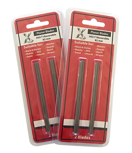Xcalibur Tooling 82mm Reversible Hobelmesser kompatibel mit Bosch Black und Decker DeWalt Pack of 4 von Xcalibur Tooling